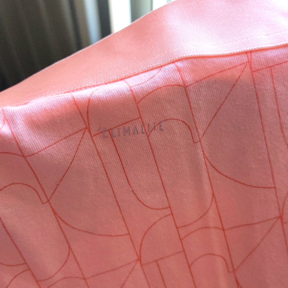 Adidas Womens PASTEL ORANGE TIGHTS WITH GOLD ADIDAS LETTERS ON LEFT LEG